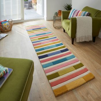 Covor Piano Pink/Multi, Flair Rugs, 60x230 cm, lana, roz/multicolor