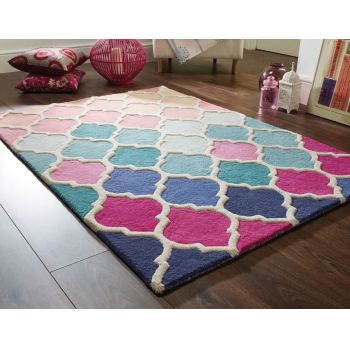 Covor Rosella Pink/Blue, Flair Rugs, 120x170 cm, lana, multicolor ieftin