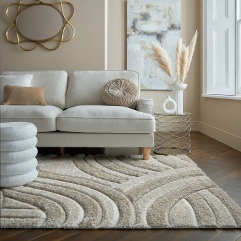 Covor Velvet Carved, Flair Rugs, 160x230 cm, poliester reciclat, natural