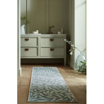 Covor Wallace Leaves Green, Flair Rugs, 60x230 cm, fibre reciclate/poliester chenille, verde