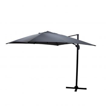 Umbrela pentru gradina/terasa Raffaella, Pakoworld, 300x300x274 cm, aluminiu/otel/textil, antracit