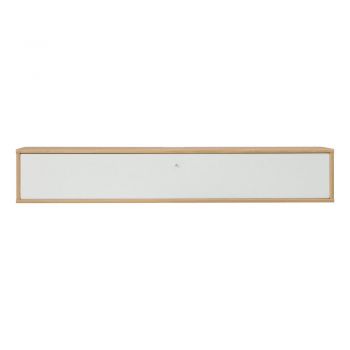 Comodă TV albă/în culoare naturală cu aspect de lemn de stejar 133x22 cm Mistral – Hammel Furniture