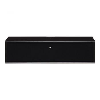 Comodă TV neagră cu aspect de lemn de frasin 89x22 cm Mistral – Hammel Furniture