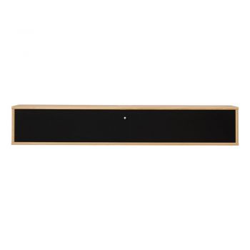 Comodă TV neagră/în culoare naturală cu aspect de lemn de stejar 133x22 cm Mistral – Hammel Furniture
