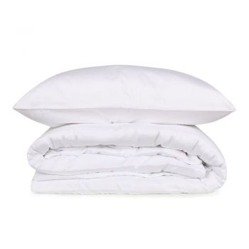 Lenjerie de pat albă din bumbac satinat pentru pat dublu/extinsă 260x220 cm Elegant – Mijolnir