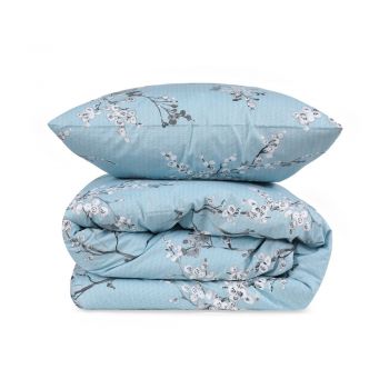 Lenjerie de pat albastră din bumbac ranforcé pentru pat dublu/extinsă 240x220 cm Chicory – Mijolnir
